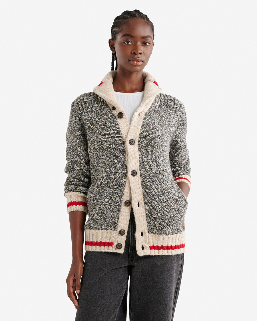 heritage cabin schal-strickjacke