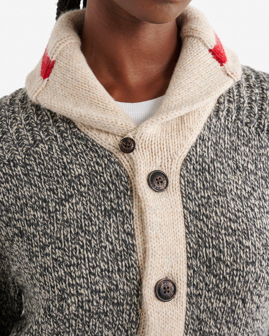 heritage cabin schal-strickjacke