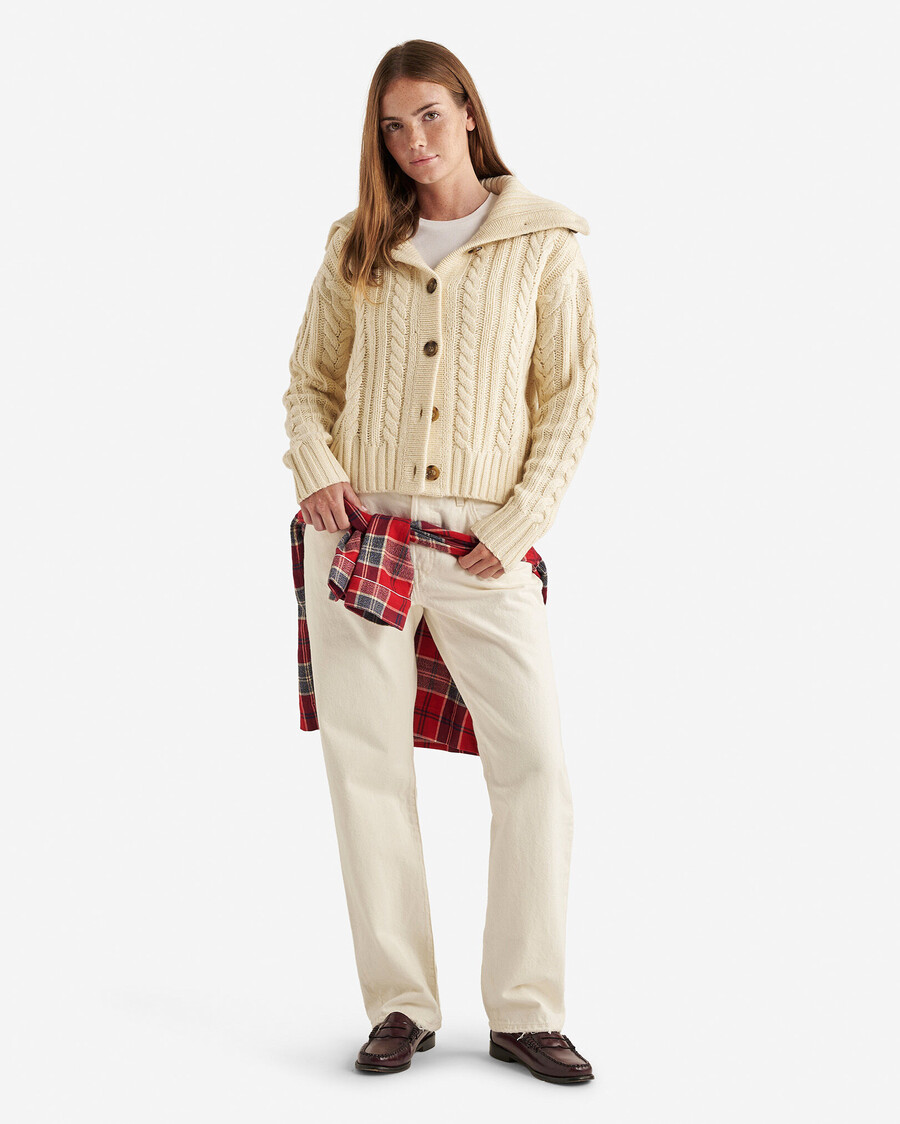 strickjacke mit kabinenkragen