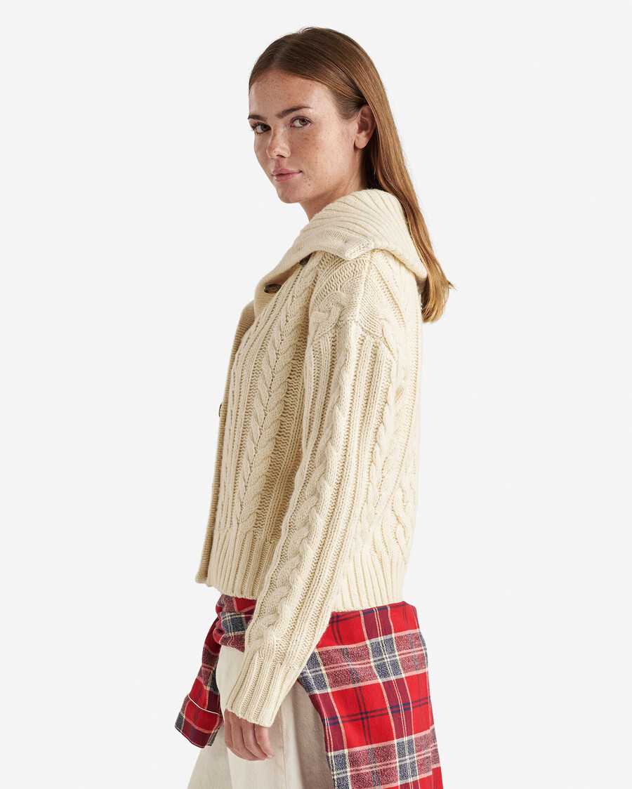 strickjacke mit kabinenkragen