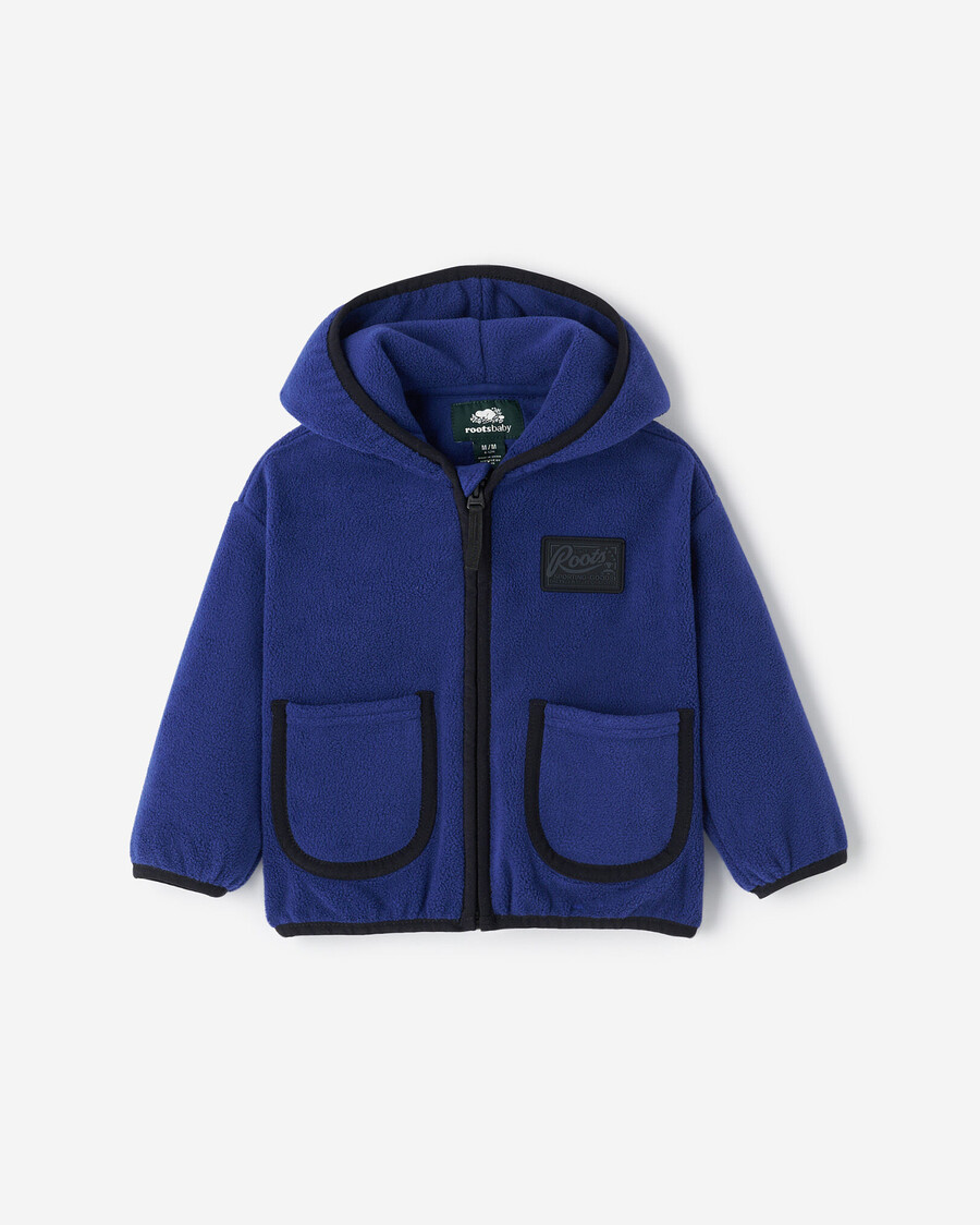 baby-mikrofleece-kapuzenpullover mit durchgehendem reißverschluss