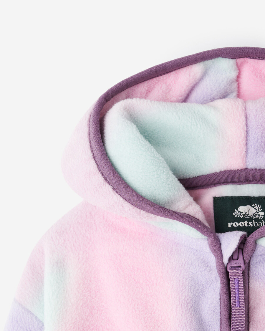 baby-mikrofleece-kapuzenpullover mit durchgehendem reißverschluss