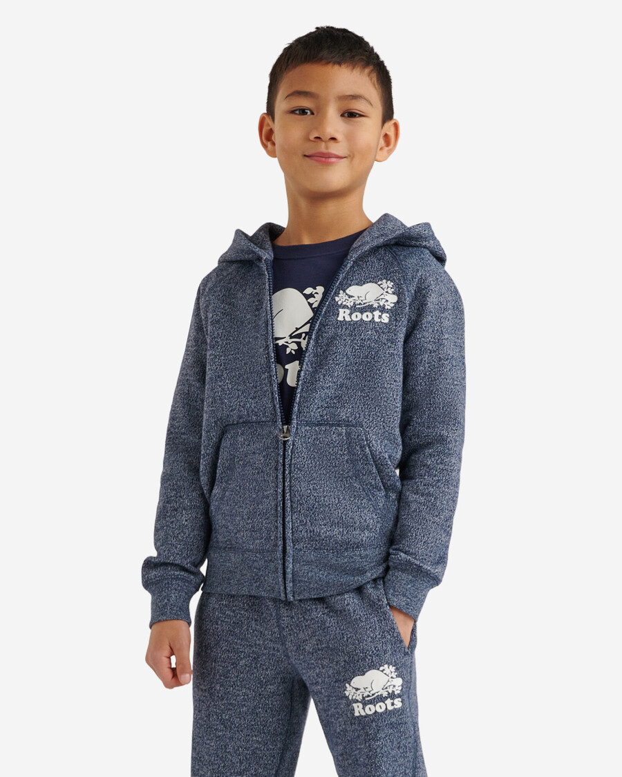 bio-kinder-kapuzenpullover mit durchgehendem reißverschluss