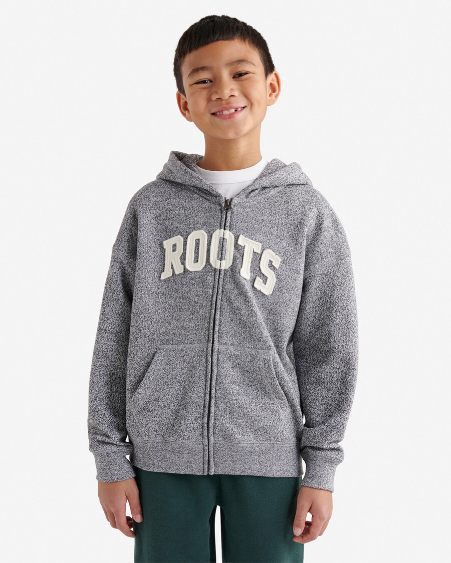 kinder-kapuzenpullover mit durchgehendem reißverschluss und roots-applikationen