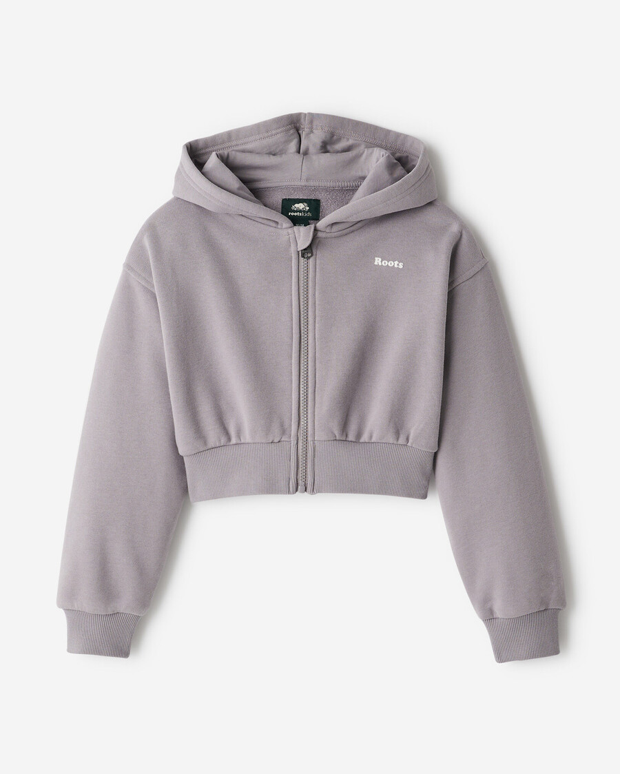 mädchen sommer cloud cropped bubble full zip hoodie