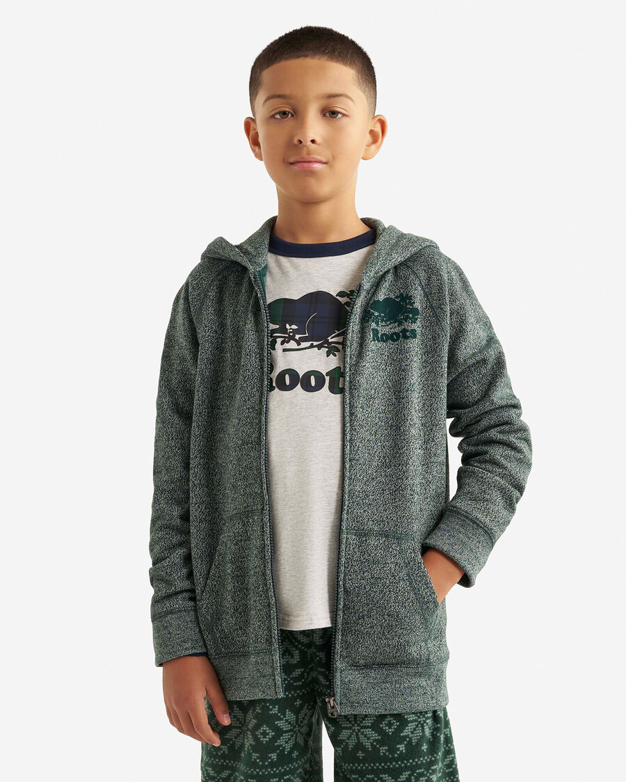 bio-kinder-kapuzenpullover mit durchgehendem reißverschluss