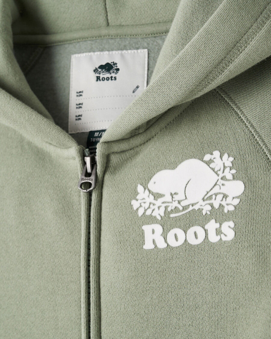 bio-kinder-kapuzenpullover mit durchgehendem reißverschluss