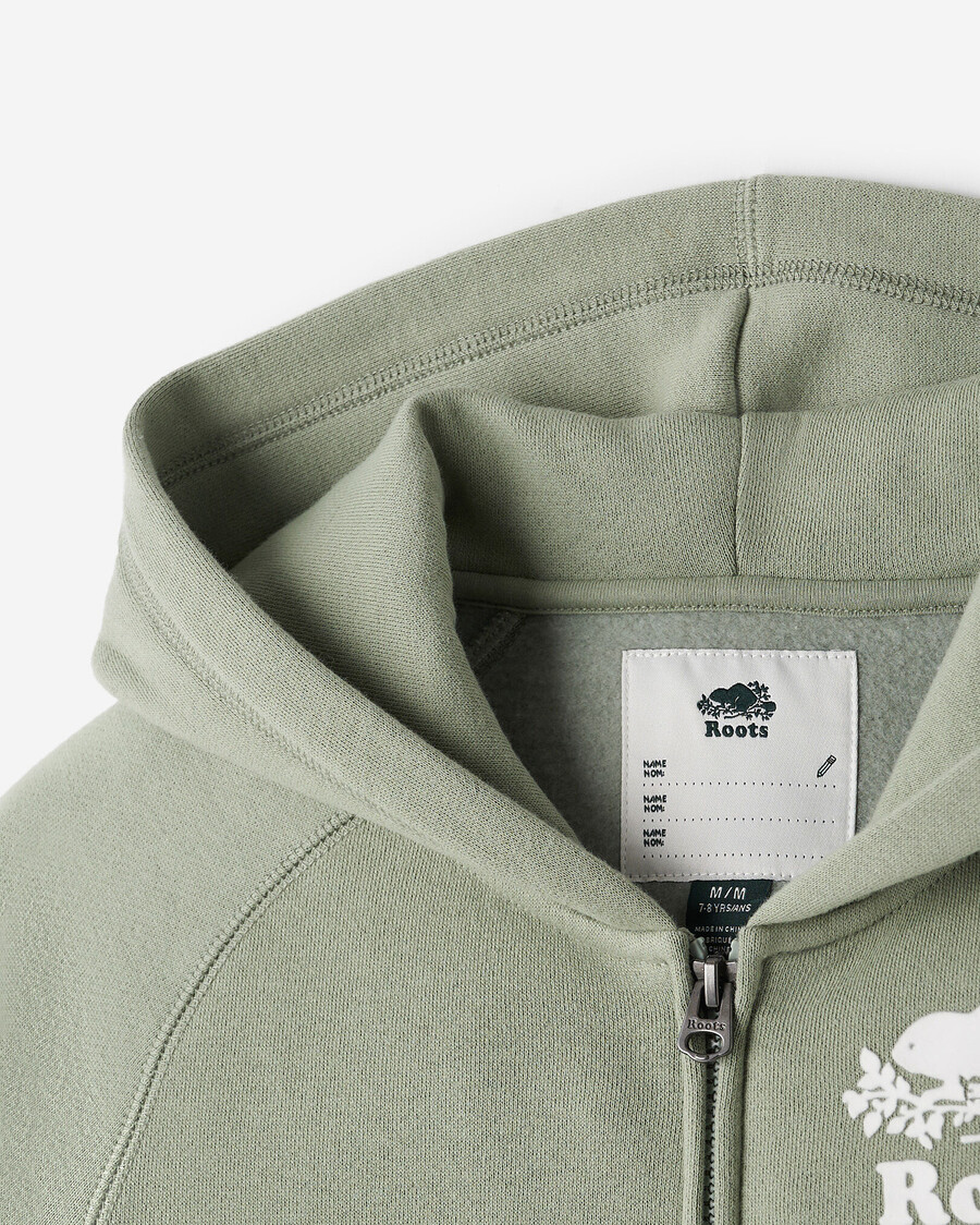bio-kinder-kapuzenpullover mit durchgehendem reißverschluss