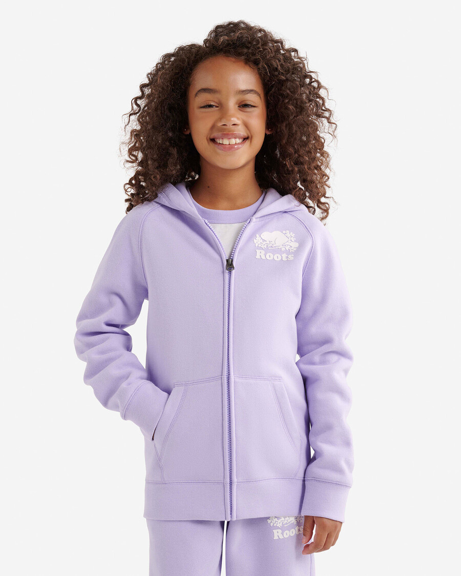 bio-kinder-kapuzenpullover mit durchgehendem reißverschluss