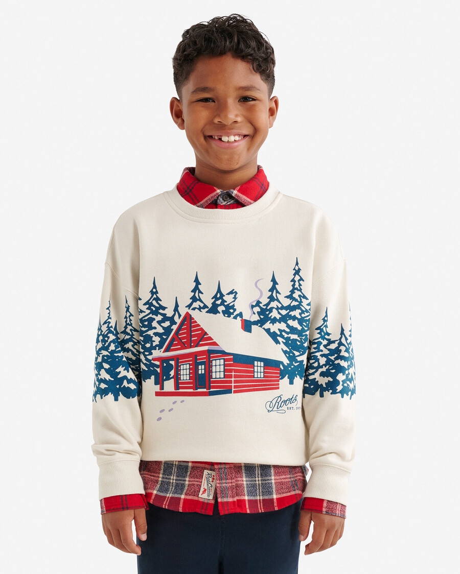 kinder-sweatshirt „cabin landscape crew
