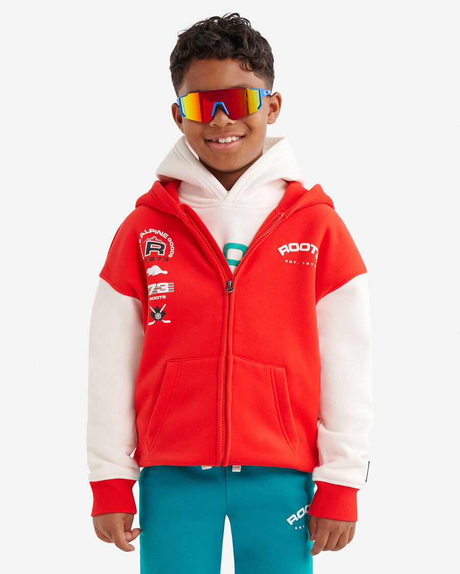 alpine goods kinder-kapuzenjacke mit durchgehendem reißverschluss