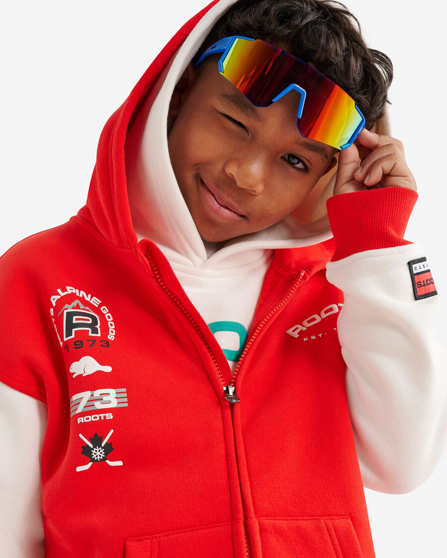 alpine goods kinder-kapuzenjacke mit durchgehendem reißverschluss