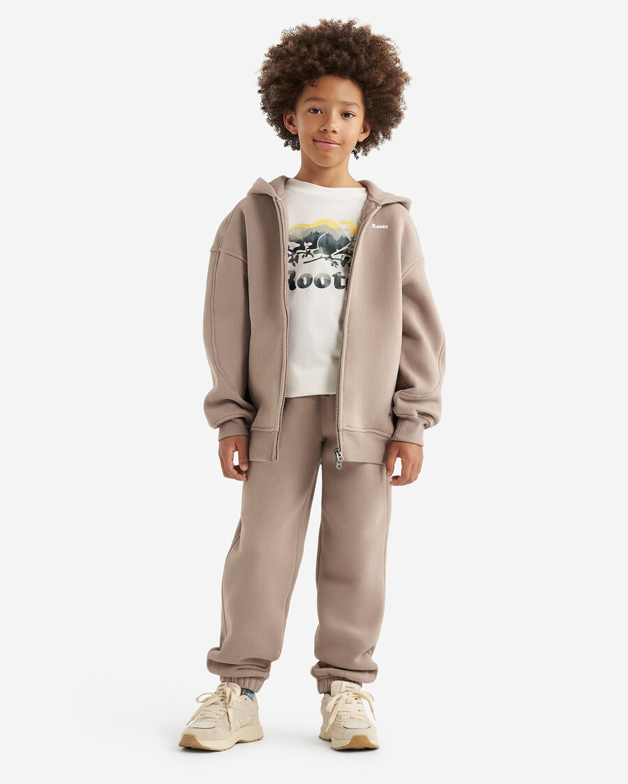 kinder-kapuzenpullover mit durchgehendem reißverschluss und wolkenmotiv