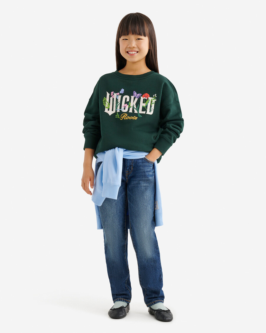 roots x wicked floral crew sweatshirt für kinder