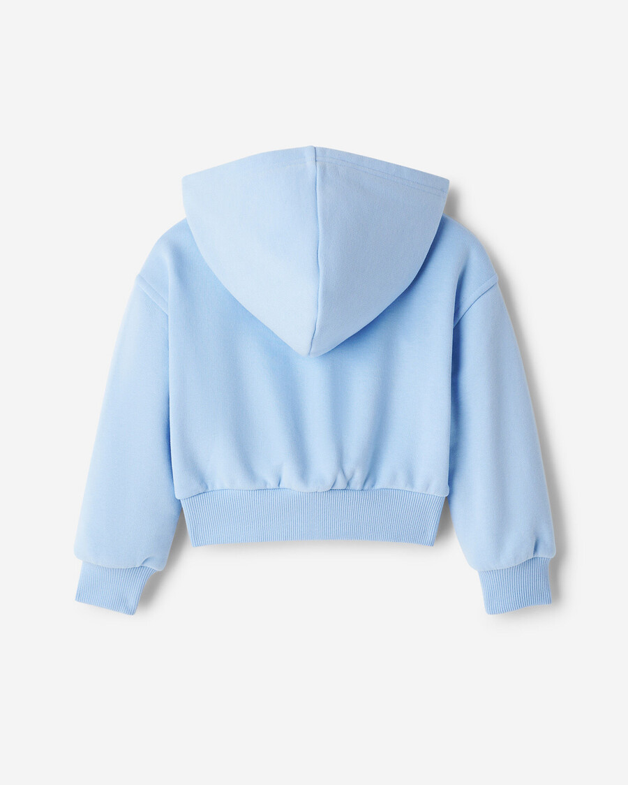 sommerlicher kapuzenpullover für kleinkinder kurz geschnitten mit durchgehendem reißverschluss