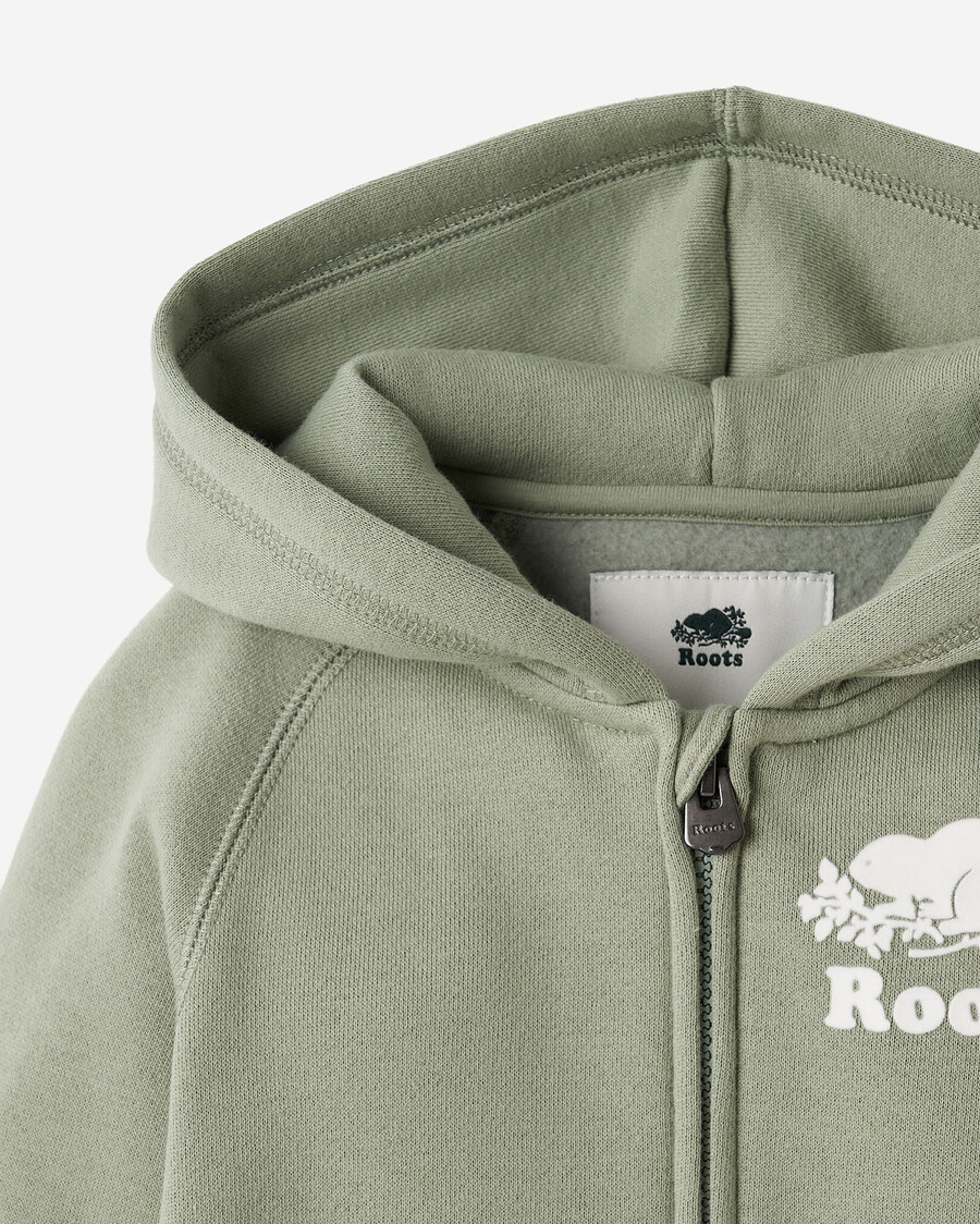 bio-hoodie für kleinkinder mit durchgehendem reißverschluss