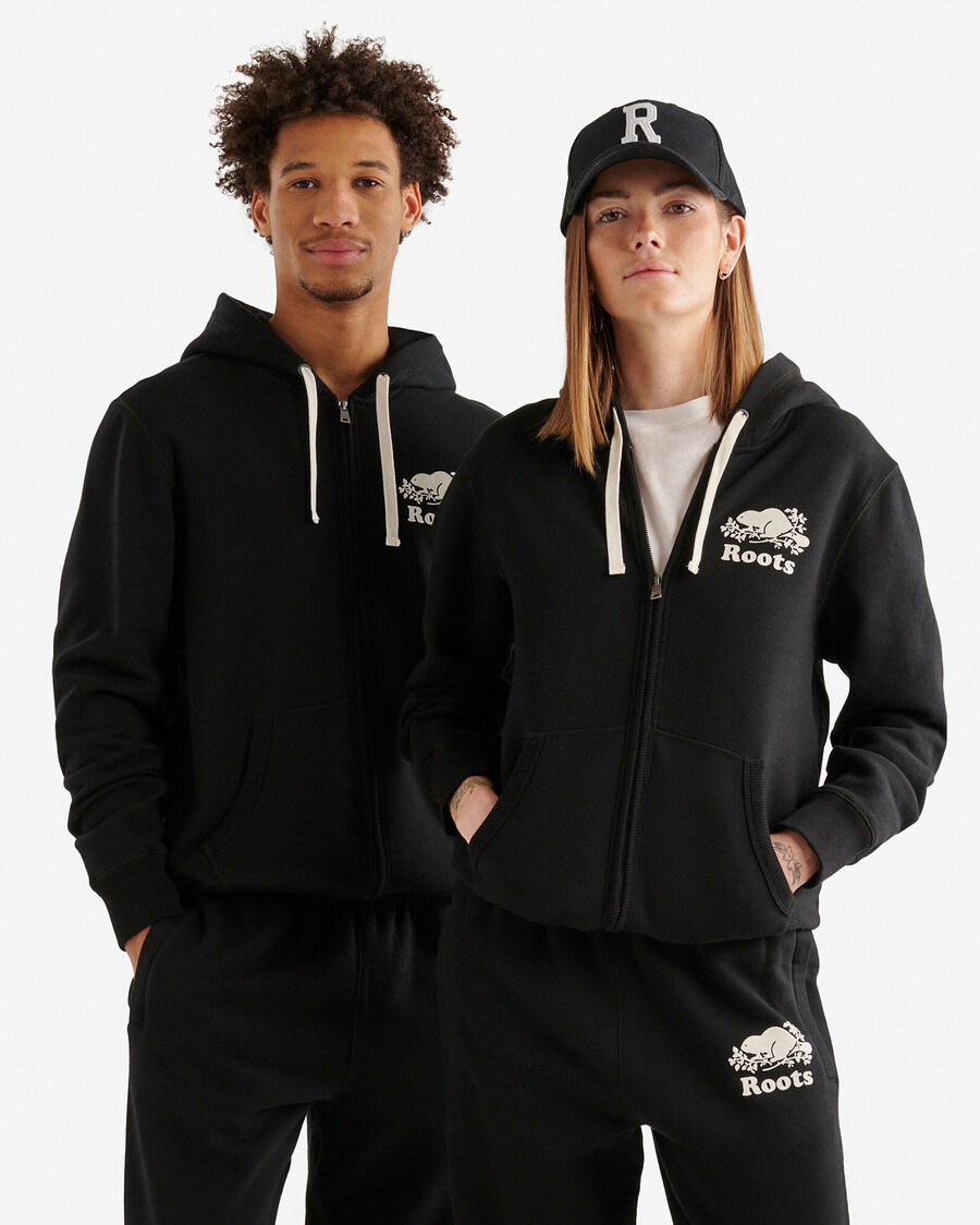 bio-original-kapuzenpullover mit durchgehendem reißverschluss