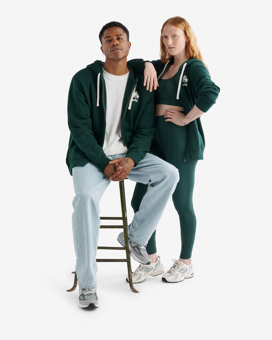 bio-original-kapuzenpullover mit durchgehendem reißverschluss