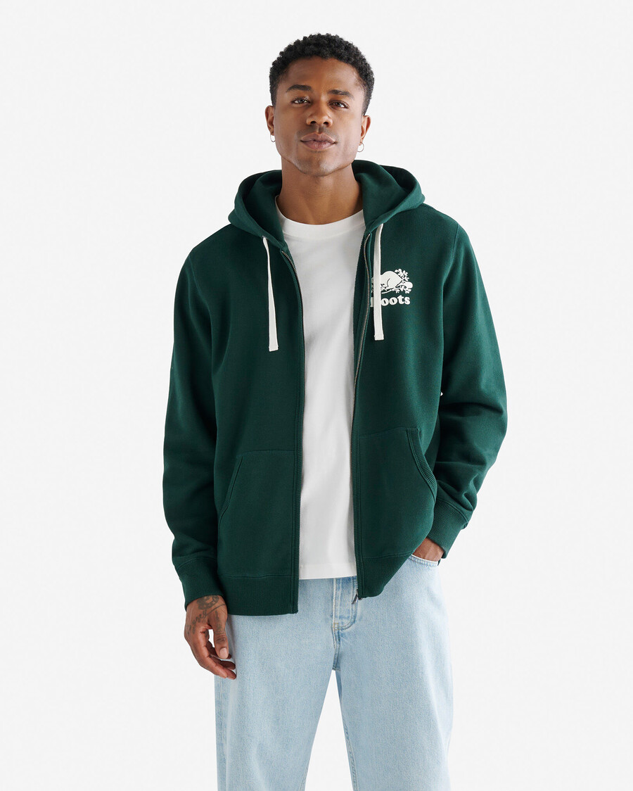 bio-original-kapuzenpullover mit durchgehendem reißverschluss