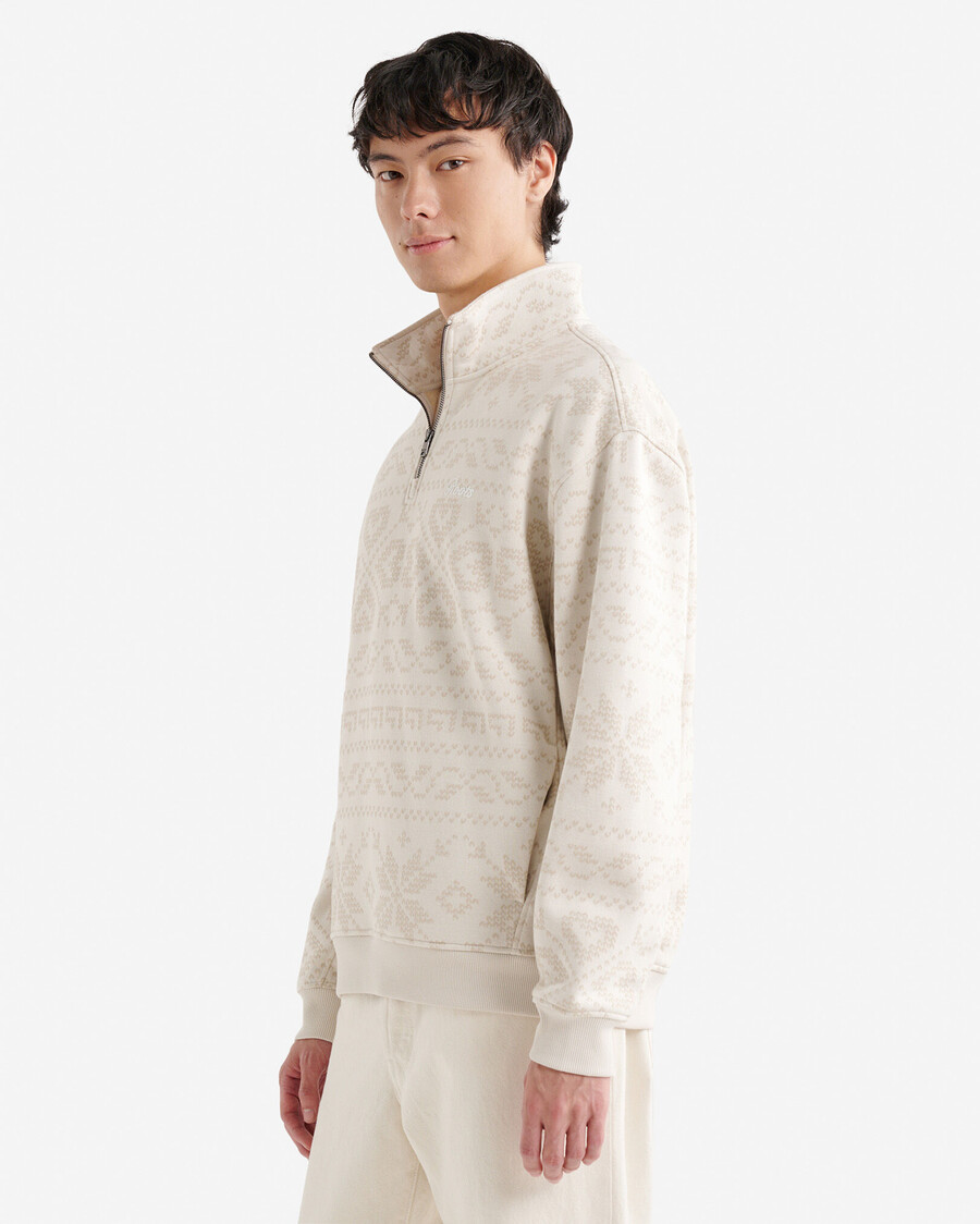 roots fair isle half zip