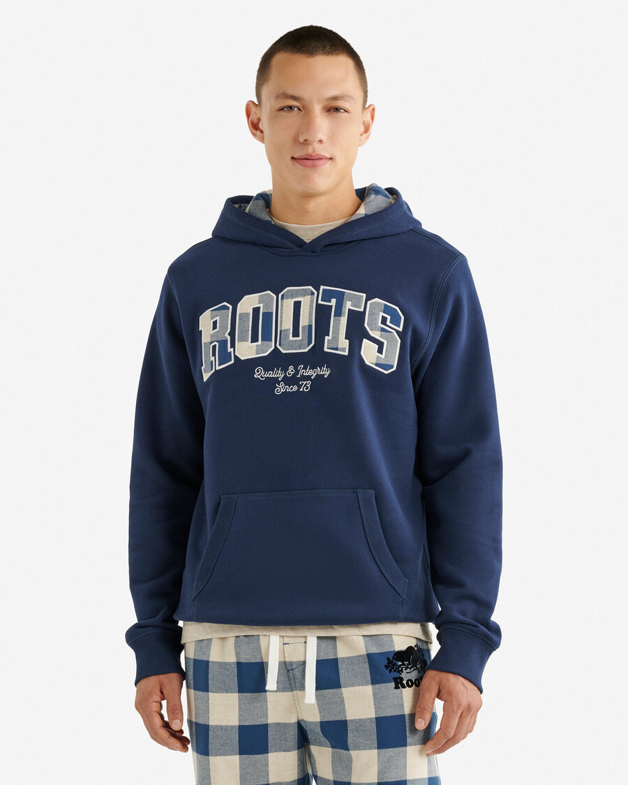 kapuzenpullover mit karoapplikationen
