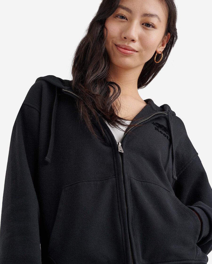 bio-original-kapuzenpullover mit durchgehendem reißverschluss locker geschnitten