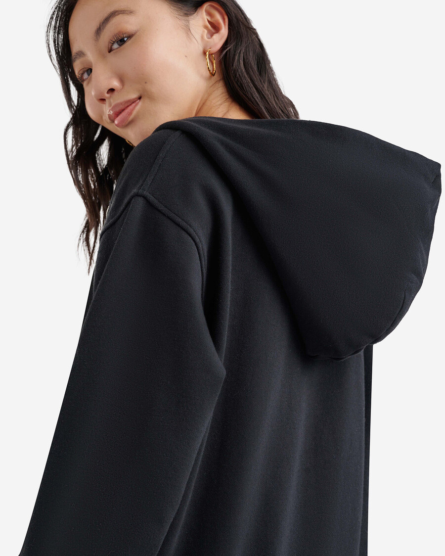 bio-original-kapuzenpullover mit durchgehendem reißverschluss locker geschnitten