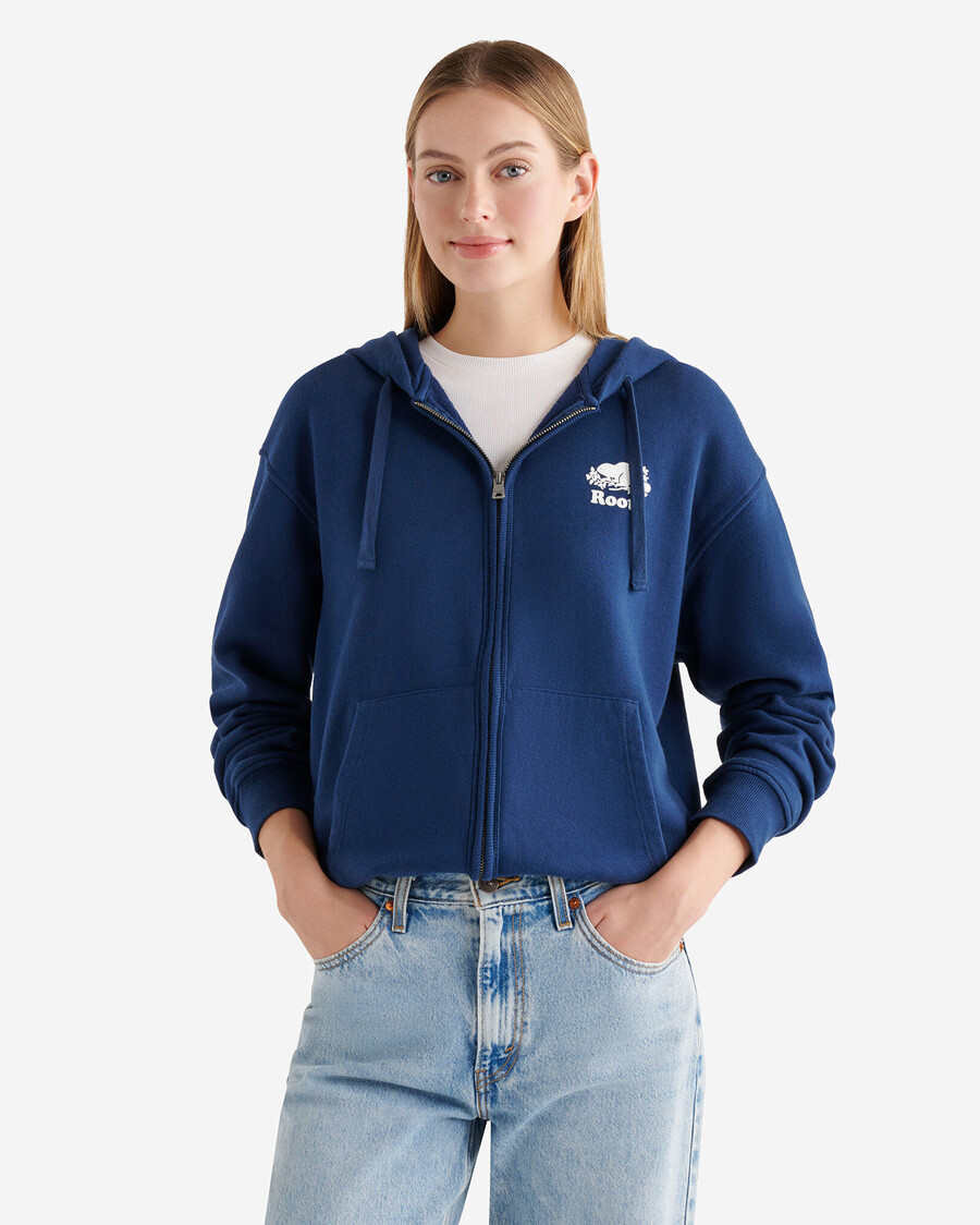 bio-original-kapuzenpullover mit durchgehendem reißverschluss locker geschnitten