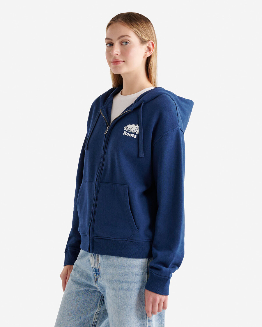 bio-original-kapuzenpullover mit durchgehendem reißverschluss locker geschnitten