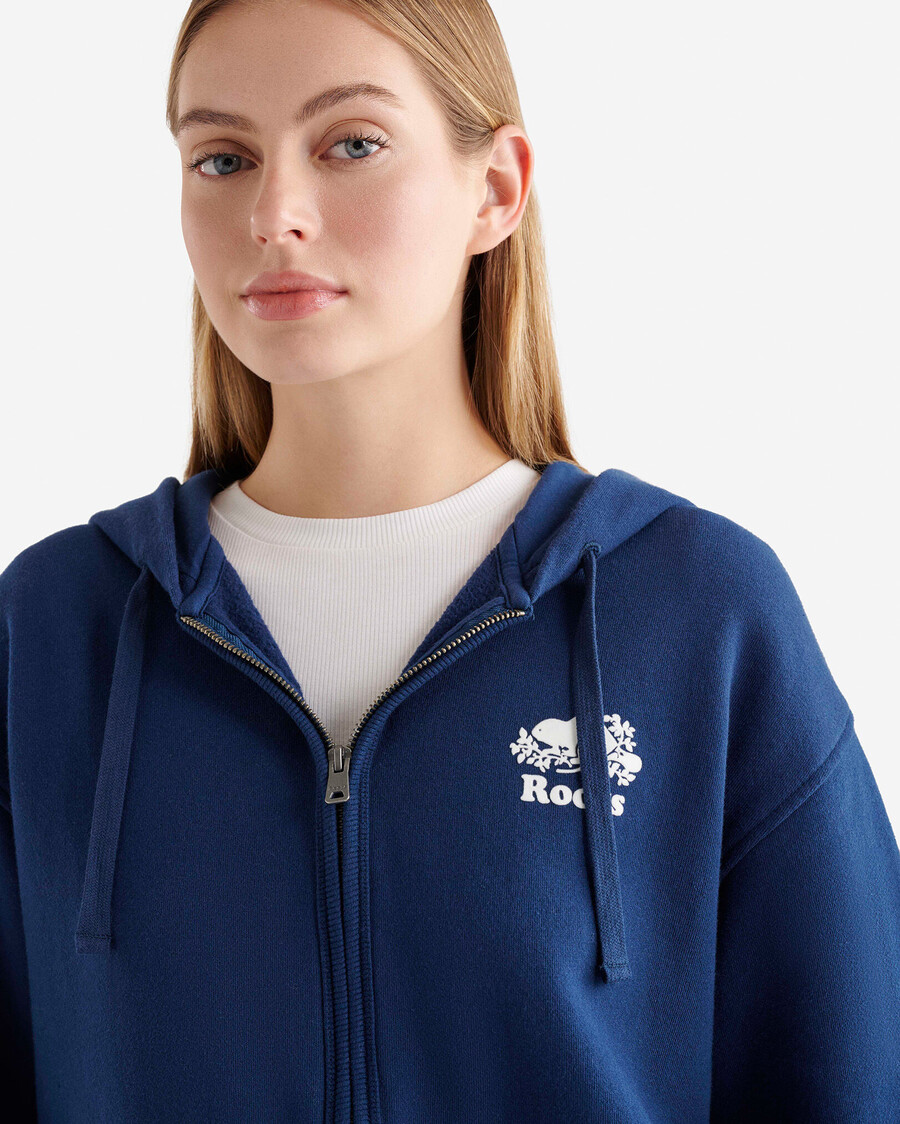 bio-original-kapuzenpullover mit durchgehendem reißverschluss locker geschnitten