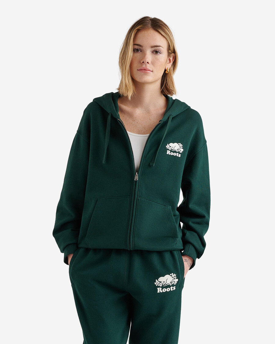 bio-original-kapuzenpullover mit durchgehendem reißverschluss locker geschnitten