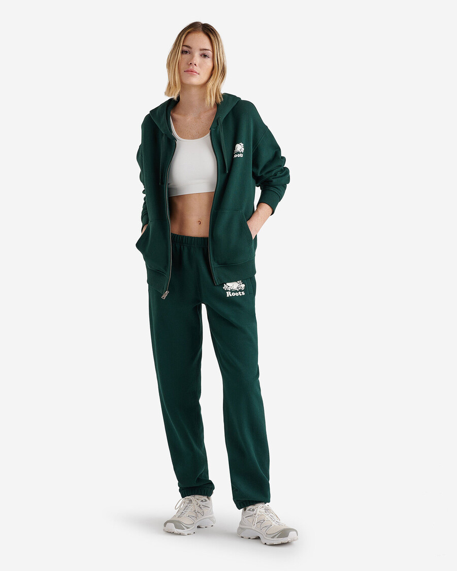 bio-original-kapuzenpullover mit durchgehendem reißverschluss locker geschnitten