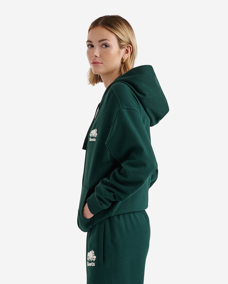 bio-original-kapuzenpullover mit durchgehendem reißverschluss locker geschnitten