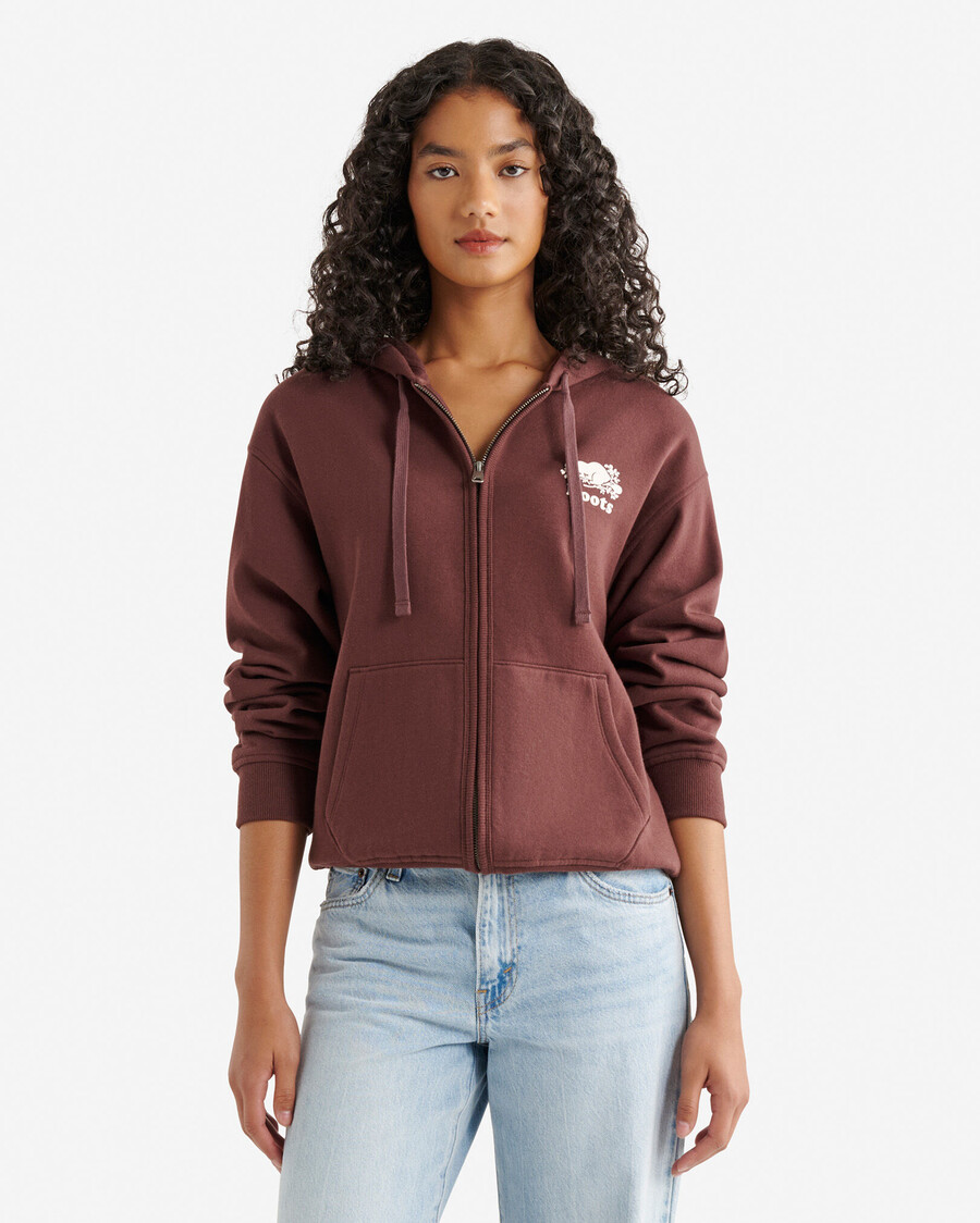 bio-original-kapuzenpullover mit durchgehendem reißverschluss locker geschnitten