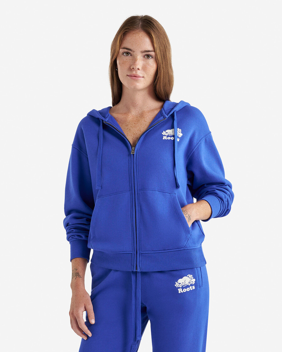 bio-original-kapuzenpullover mit durchgehendem reißverschluss locker geschnitten