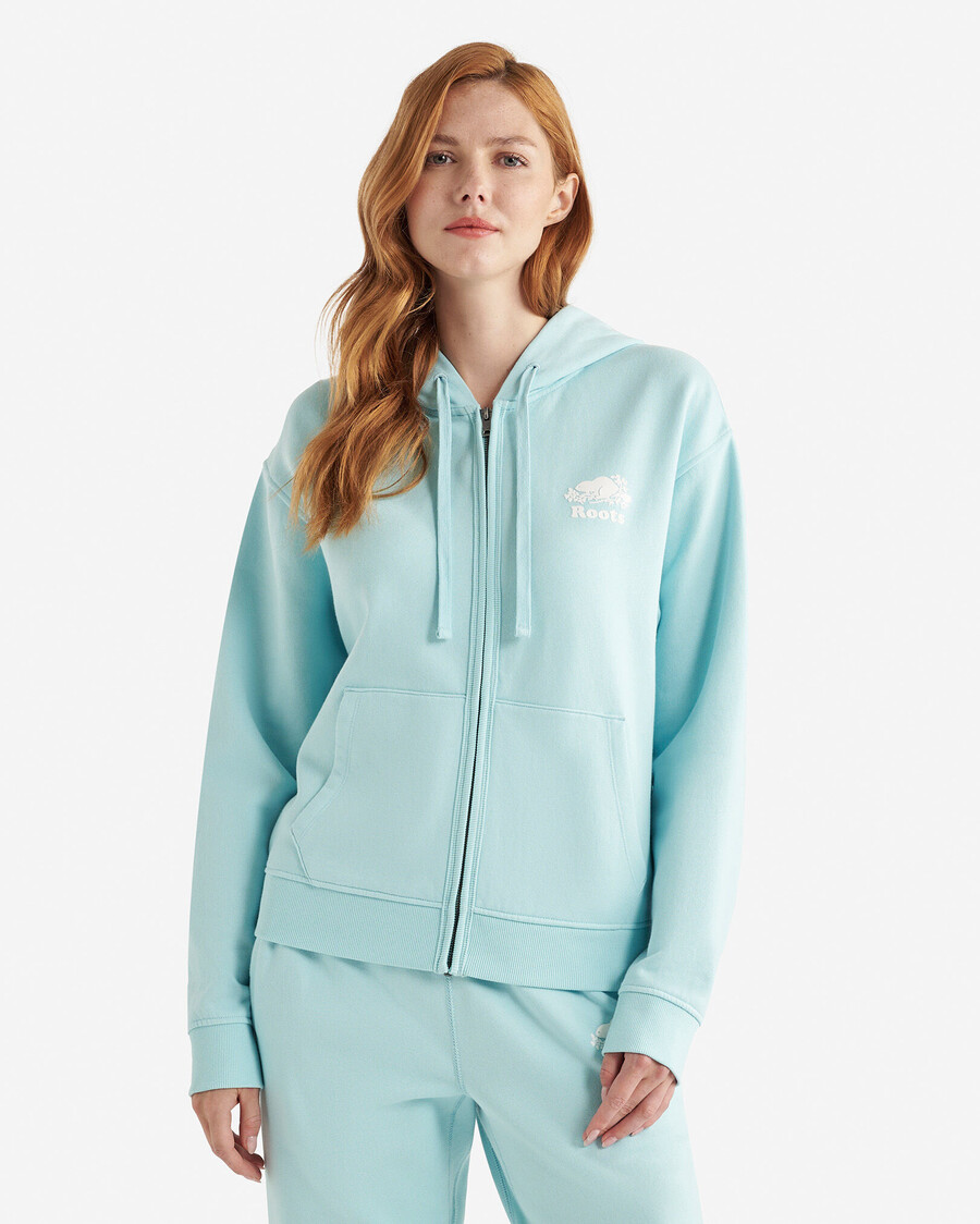 bio-original-kapuzenpullover mit durchgehendem reißverschluss locker geschnitten