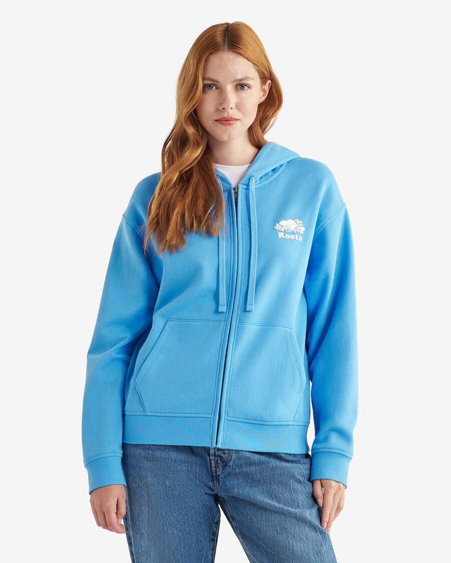 bio-original-kapuzenpullover mit durchgehendem reißverschluss locker geschnitten