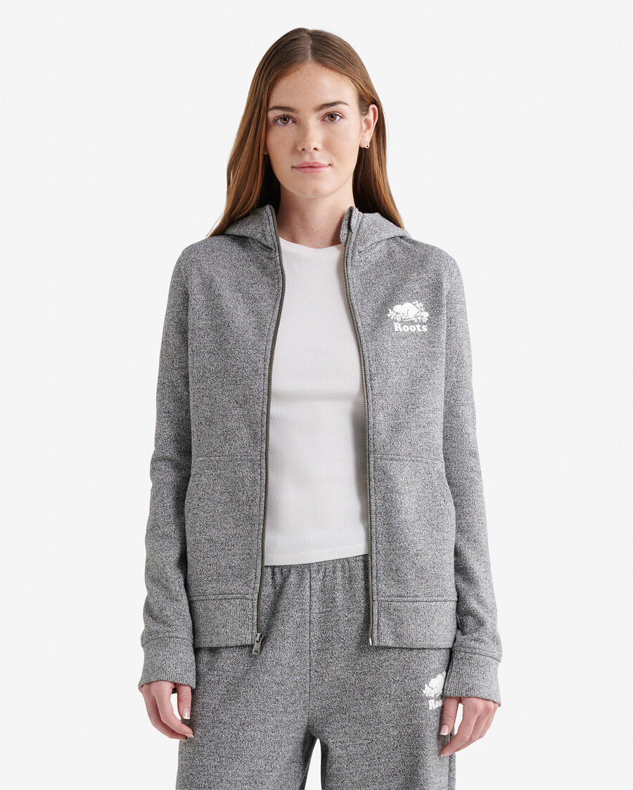 bio-kupfer slim-fit-kapuzenpullover mit durchgehendem reißverschluss