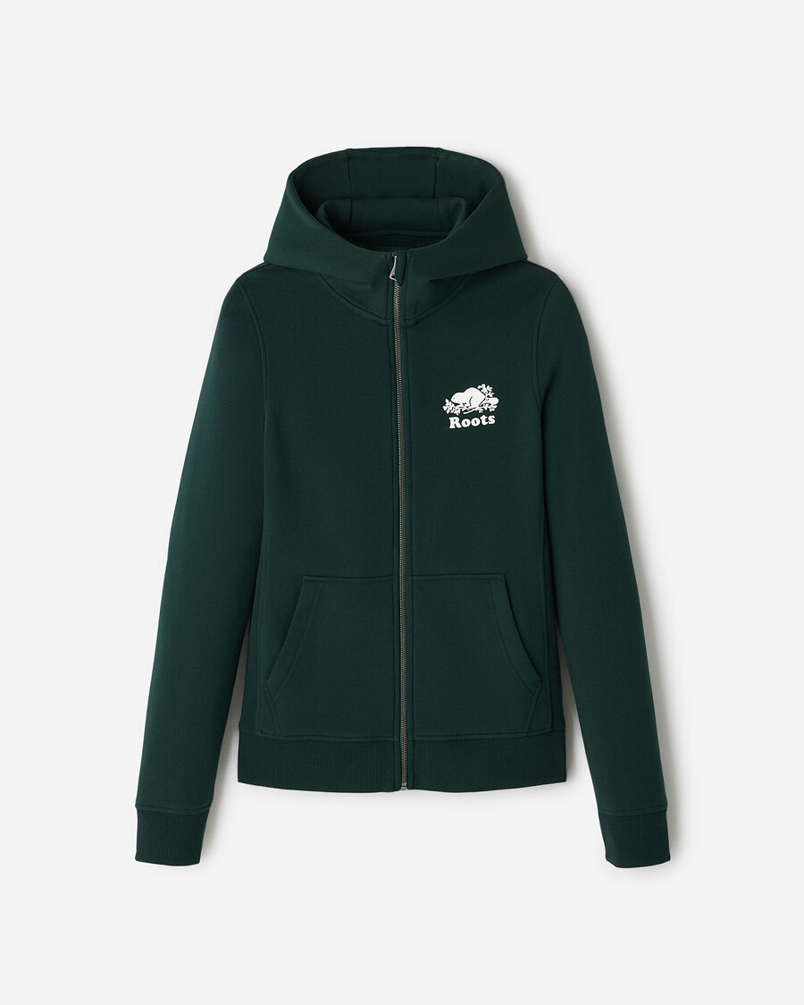 bio-kupfer slim-fit-kapuzenpullover mit durchgehendem reißverschluss