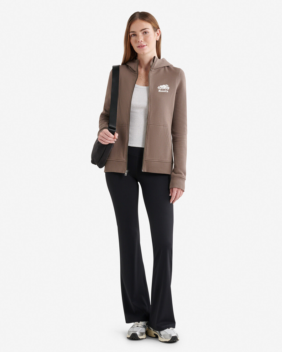 bio-kupfer slim-fit-kapuzenpullover mit durchgehendem reißverschluss