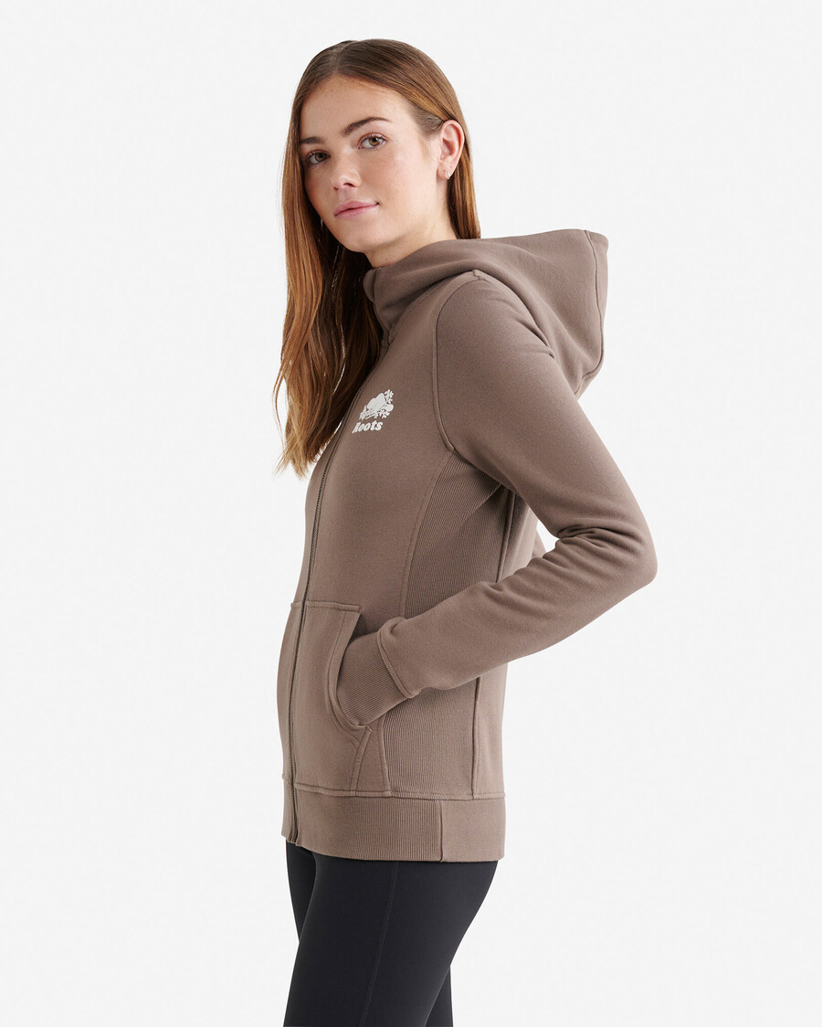 bio-kupfer slim-fit-kapuzenpullover mit durchgehendem reißverschluss