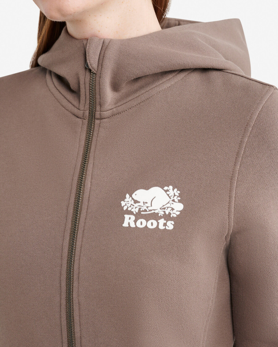 bio-kupfer slim-fit-kapuzenpullover mit durchgehendem reißverschluss