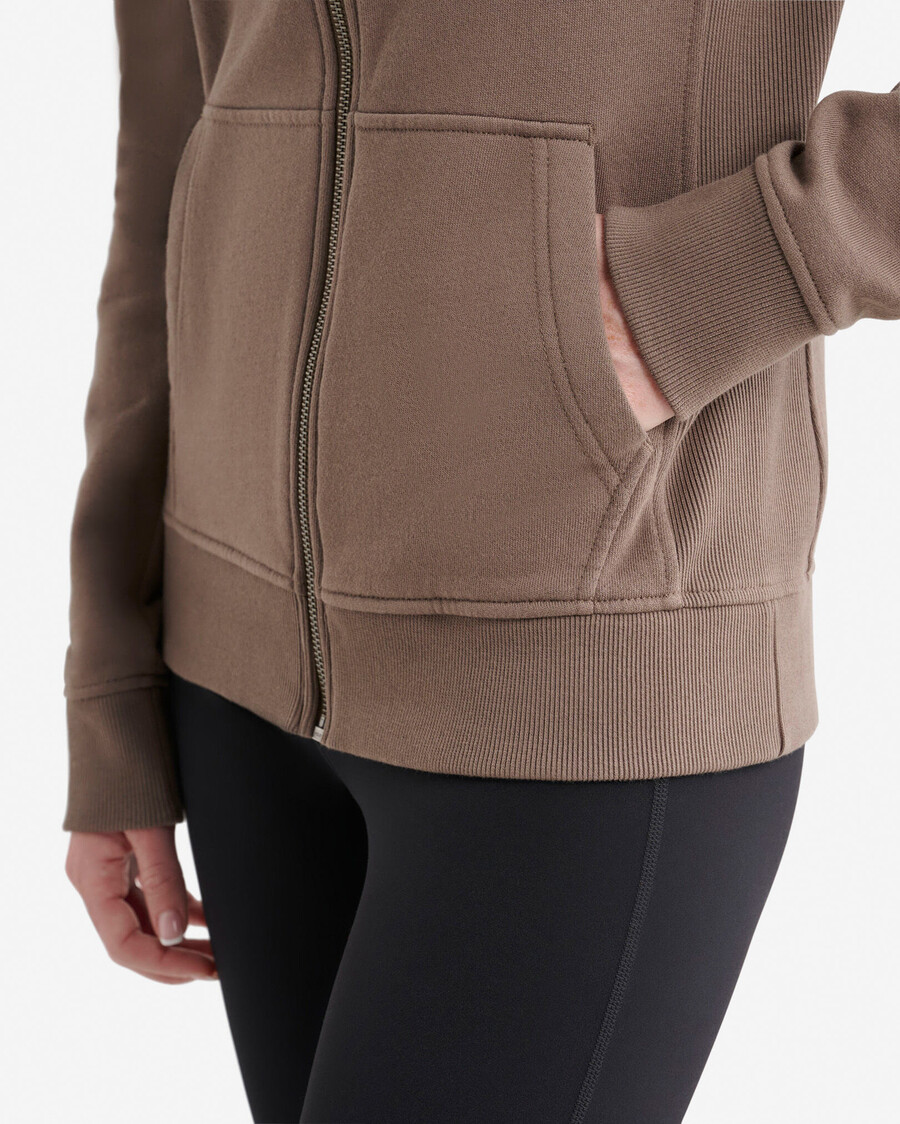 bio-kupfer slim-fit-kapuzenpullover mit durchgehendem reißverschluss