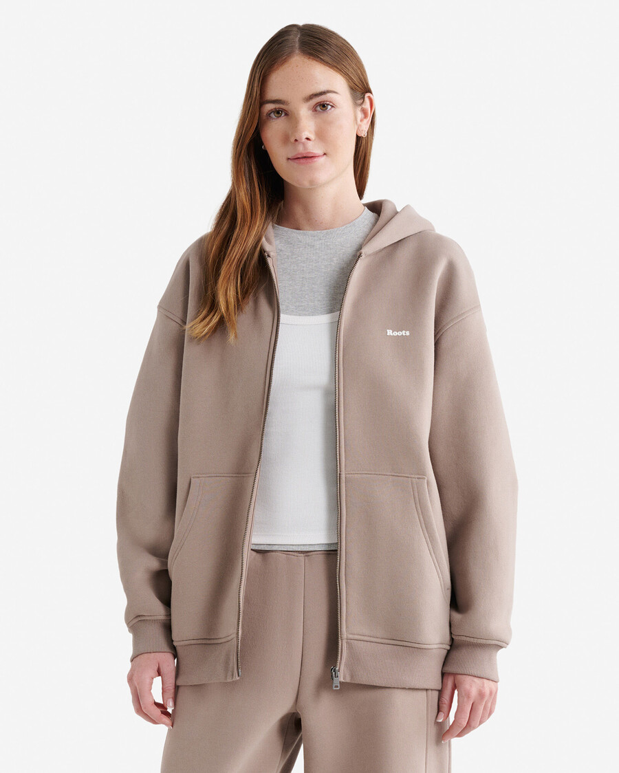 cloud long full zip hoodie