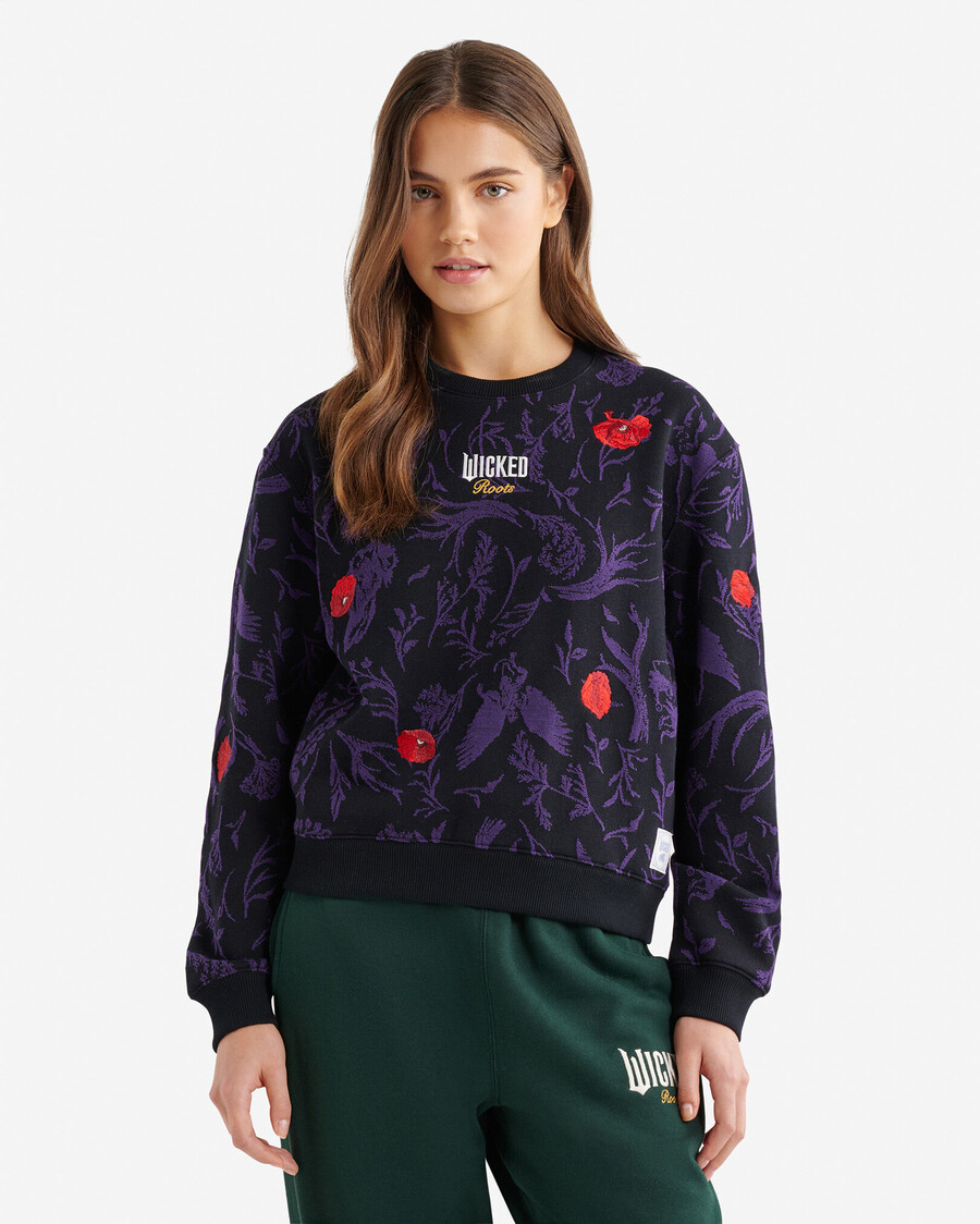 roots x wicked floral print crew