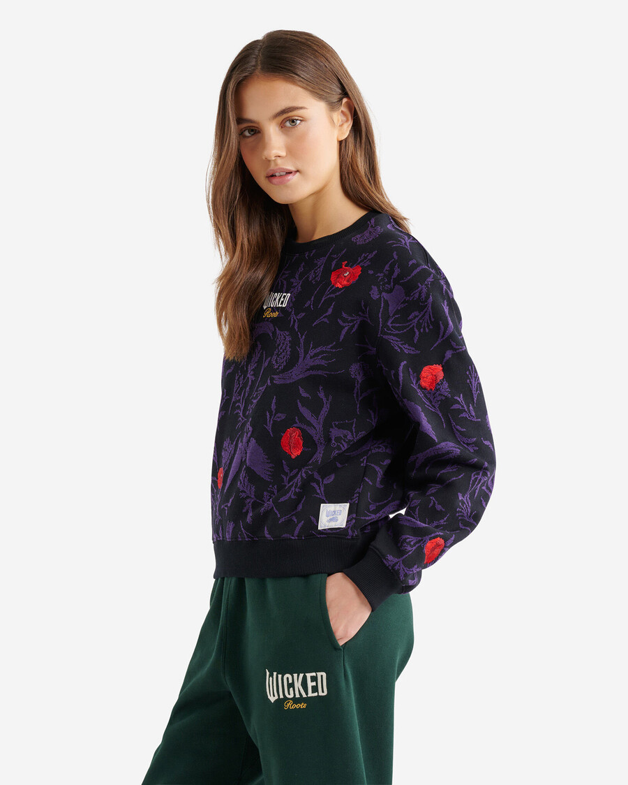 roots x wicked floral print crew