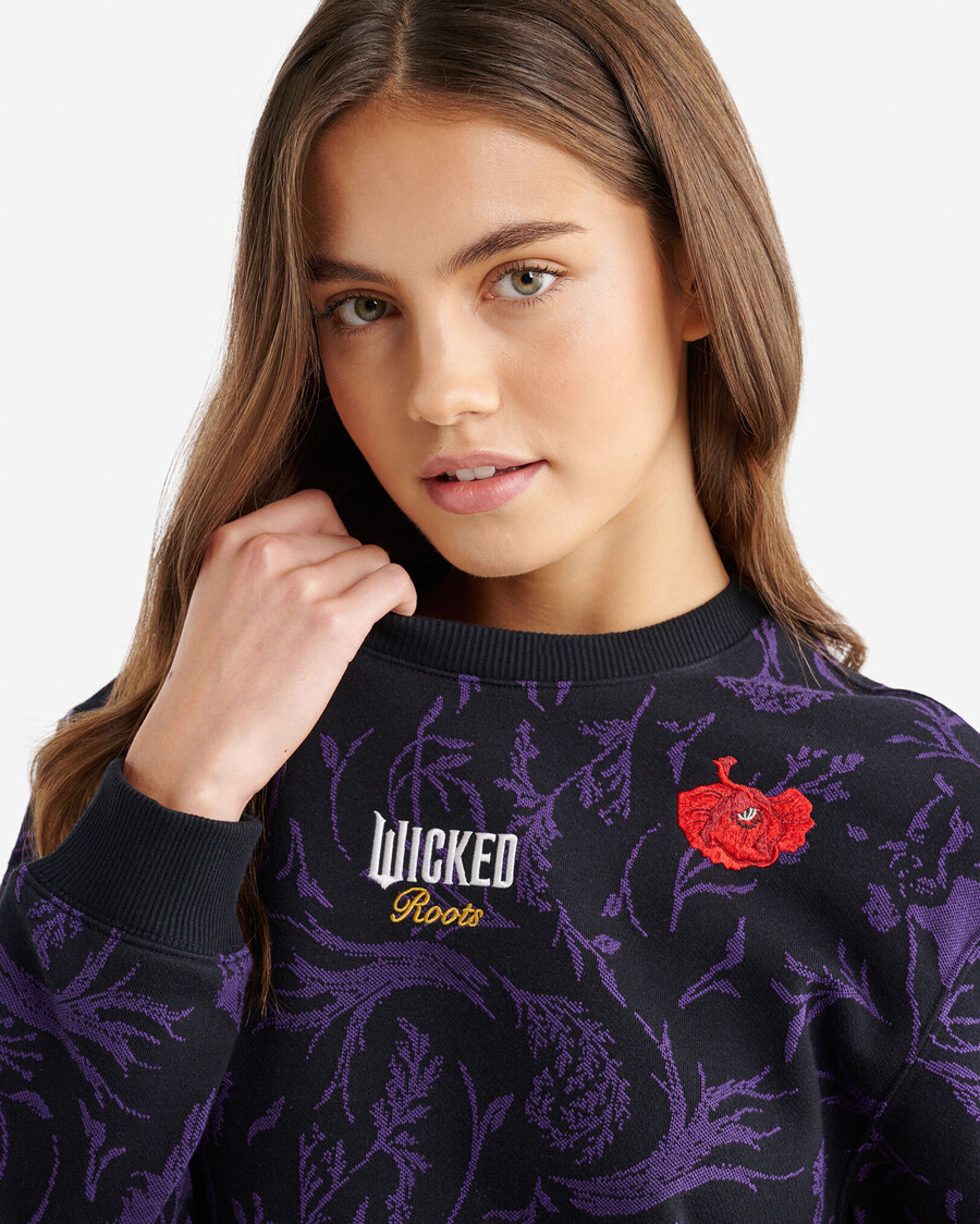 roots x wicked floral print crew