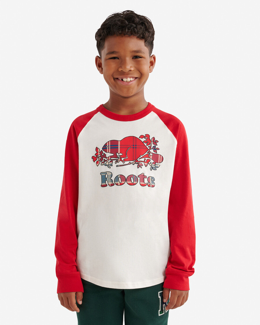 kariertes baseball-t-shirt für kinder