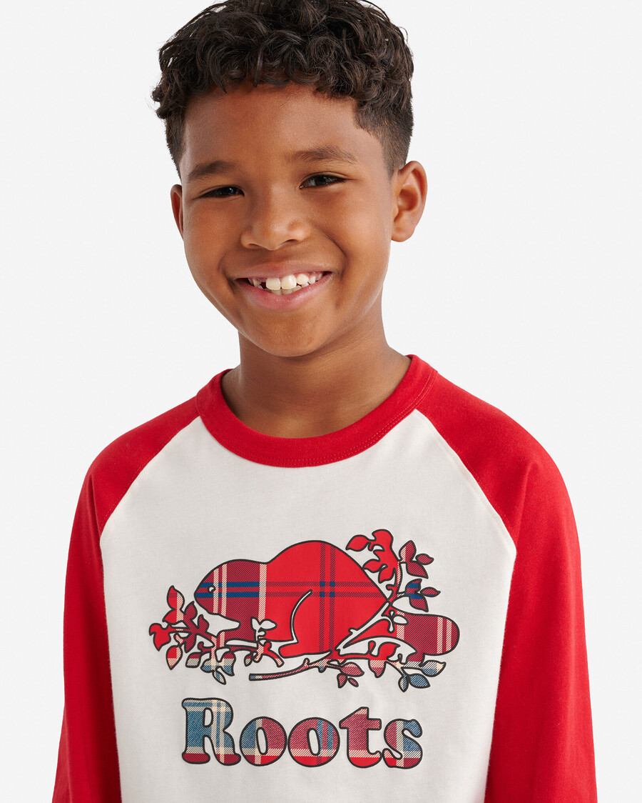 kariertes baseball-t-shirt für kinder