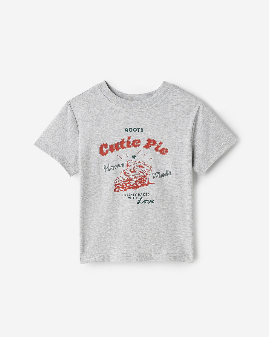 t-shirt mit kleinkind-lebensmittel-motiv